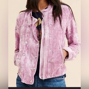 Free People We The Free Dusk Till Dawn Velvet Jacket Light Purple XS